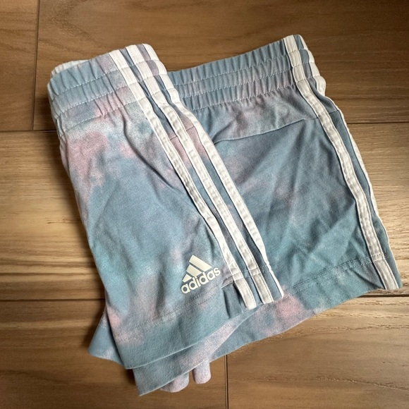Adidas Women's Tie-Dye Shorts - Blue and Pink - Picture 3 of 3